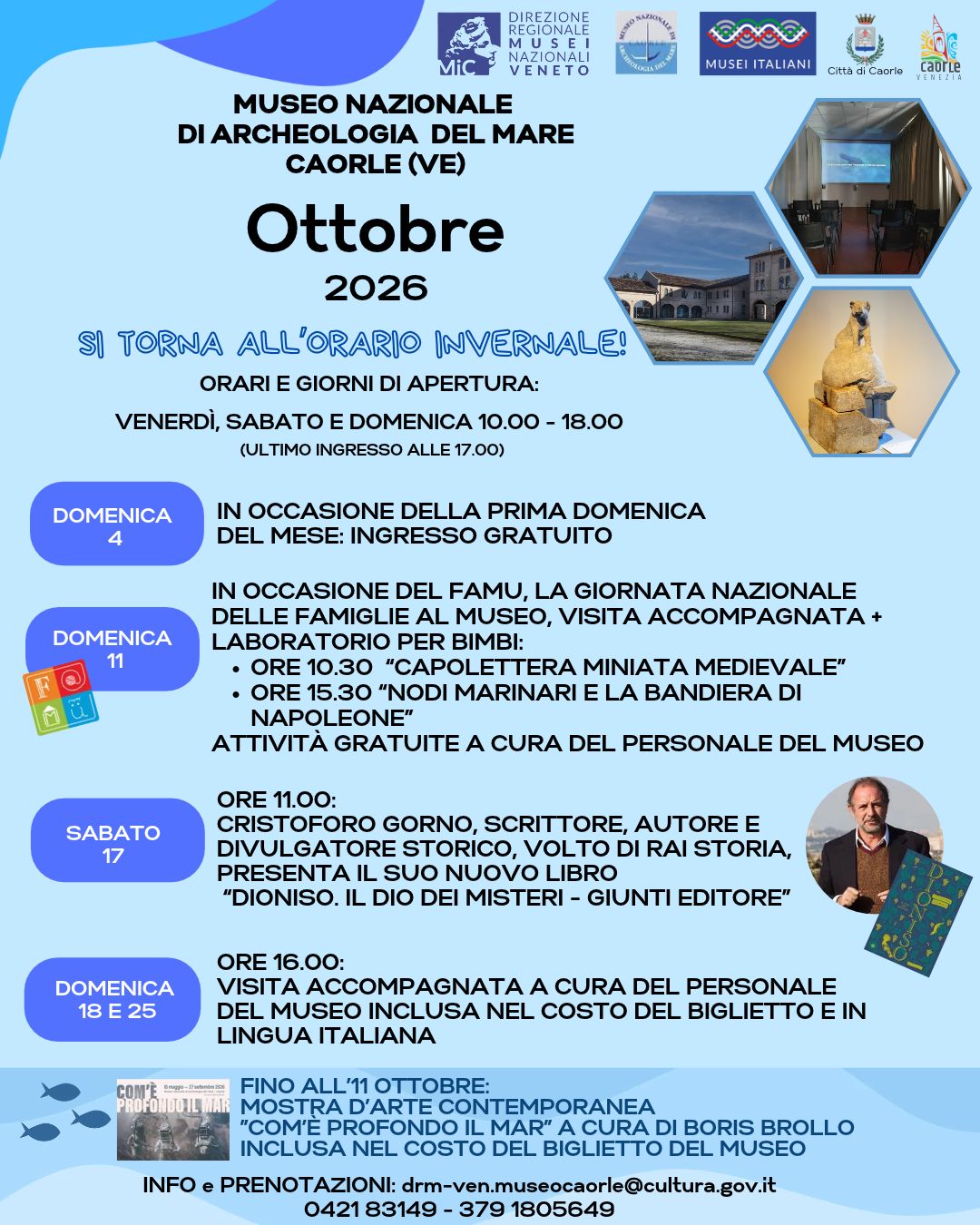 Ottobre 2026 al Museo nazionale archeologia del Mare di Caorle